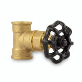 Raccord déco laiton 1/2'' style vanne avec volant noir 52mm - photo produit fond blanc 5