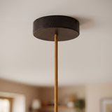 Rund roset i træ, Ø 120 mm — Wengé-look
