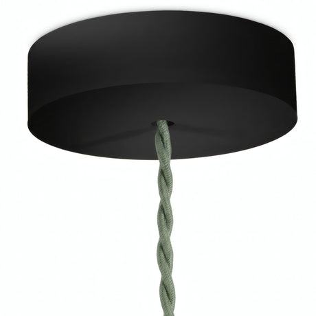 Rund roset i træ, Ø 120 mm — Sort