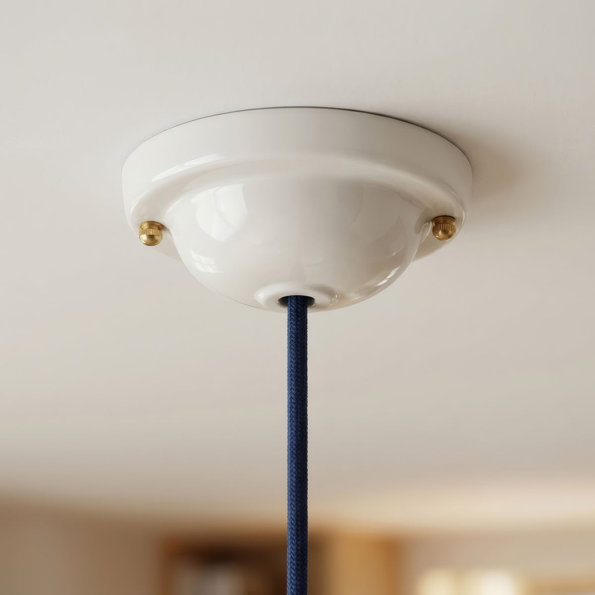 Roset i glaseret keramik — Ø 130 mm / Hvid