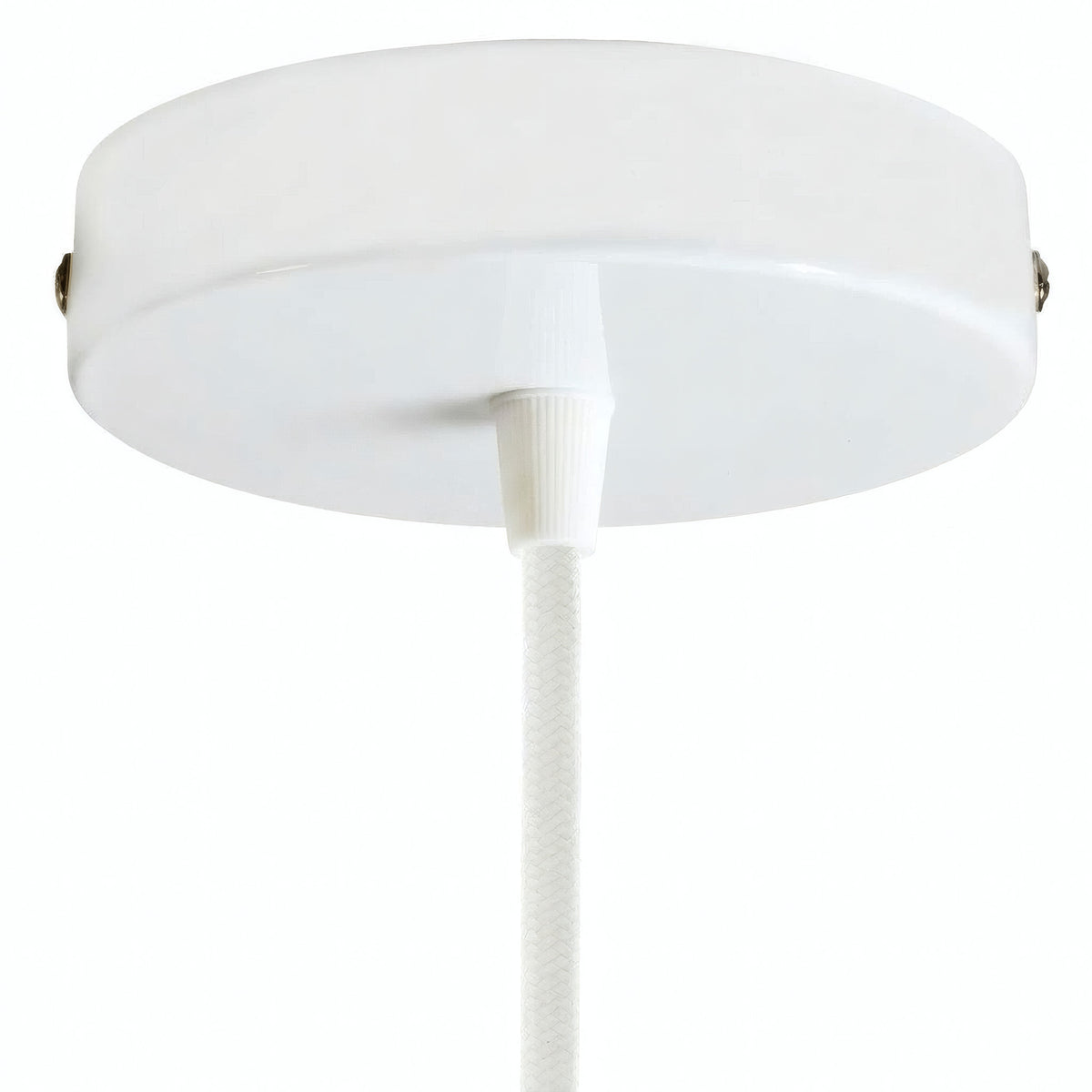 Cylindrisk roset i metal, Ø 120 mm — Konisk termoplast / Blank hvid