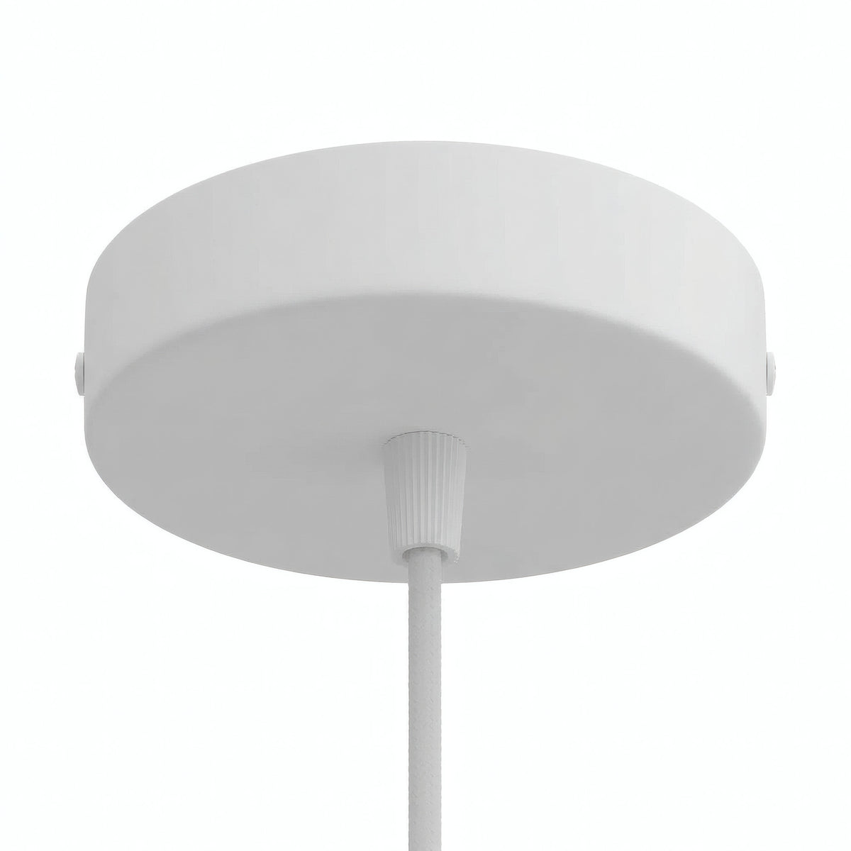 Cylindrisk roset i metal, Ø 120 mm — Konisk termoplast / Mat hvid