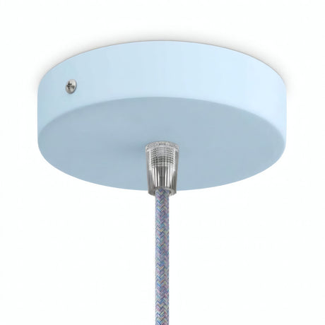 Cylindrisk roset i metal, Ø 120 mm — Konisk termoplast / Himmelblå