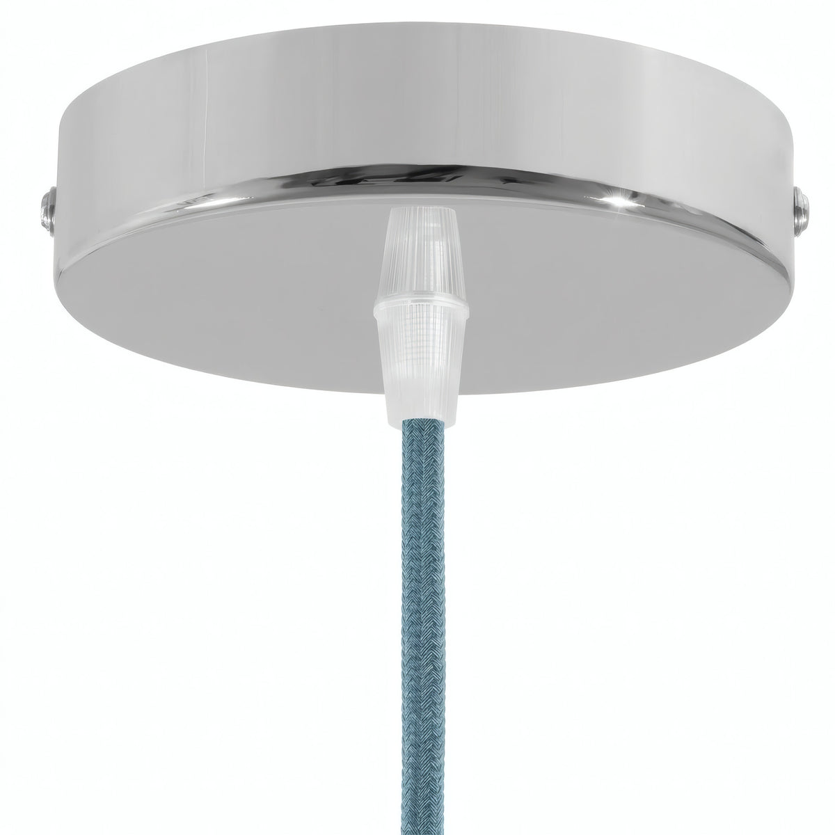 Cylindrisk roset i metal, Ø 120 mm — Konisk termoplast / Krom
