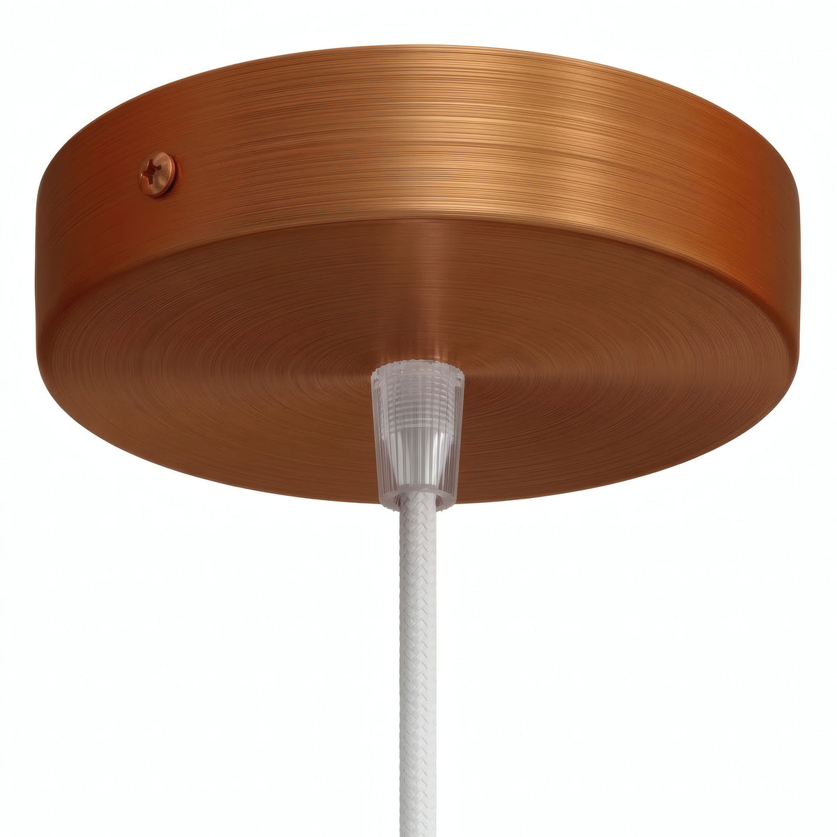 Cylindrisk roset i metal, Ø 120 mm — Konisk termoplast / Satineret kobber