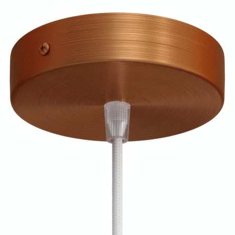 Cylindrisk roset i metal, Ø 120 mm — Konisk termoplast / Satineret kobber