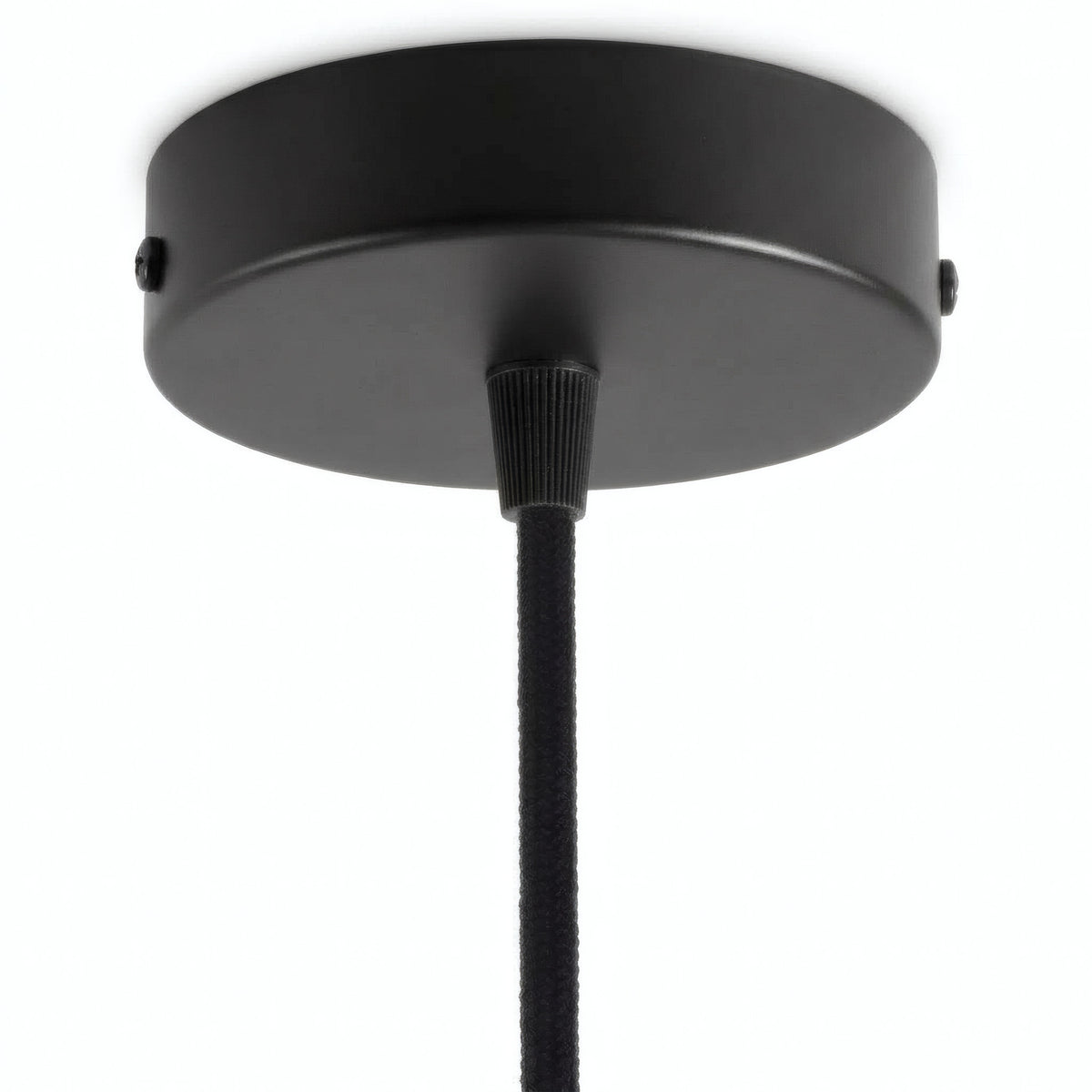 Cylindrisk roset i metal, Ø 120 mm — Konisk termoplast / Sort