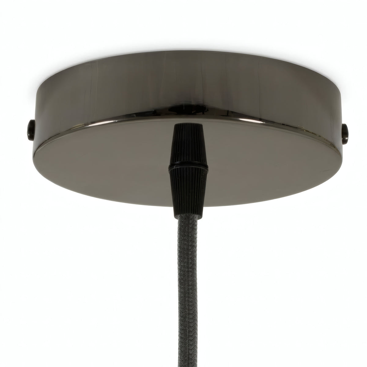 Cylindrisk roset i metal, Ø 120 mm — Konisk termoplast / Sort perle