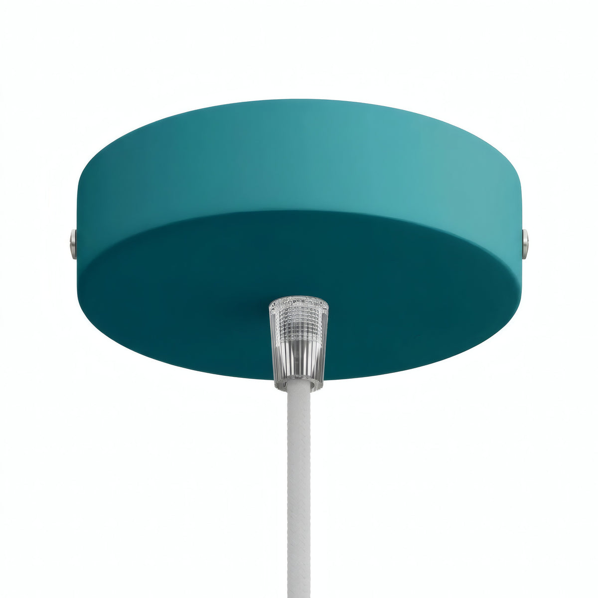 Cylindrisk roset i metal, Ø 120 mm — Konisk termoplast / Petroleumsblå