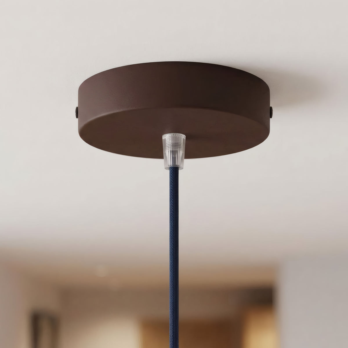 Cylindrisk roset i metal, Ø 120 mm — Konisk termoplast / Rust