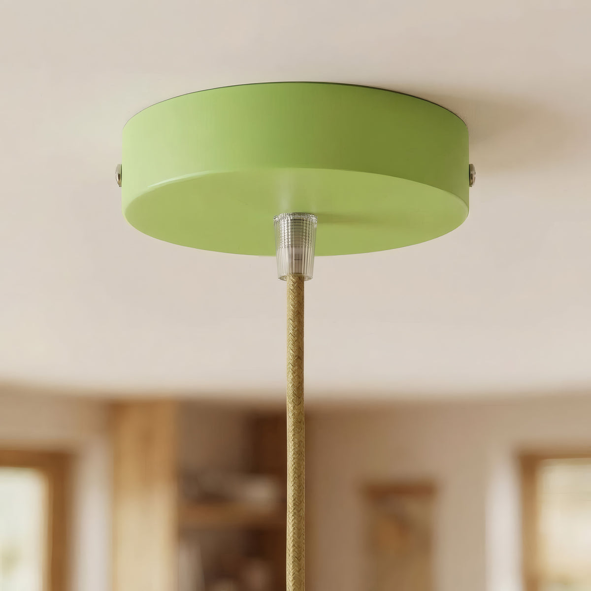 Cylindrisk roset i metal, Ø 120 mm — Konisk termoplast / Enggrøn