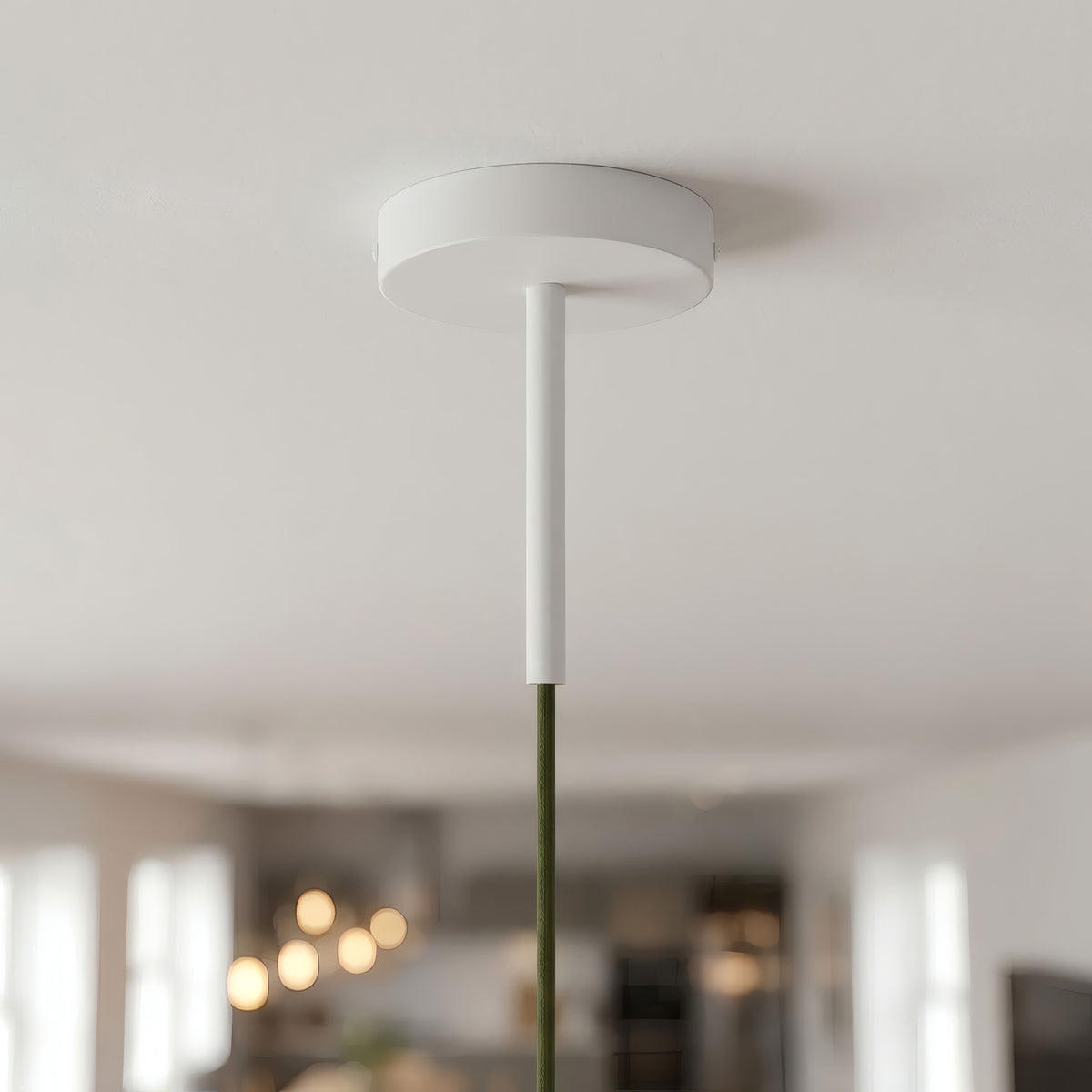 Cylindrisk roset i metal med aflastning på 15 cm — Mat hvid