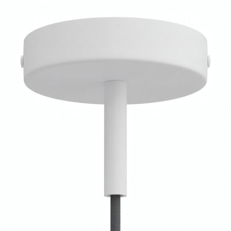 Cylindrisk roset i metal med aflastning på 7 cm — Mat hvid
