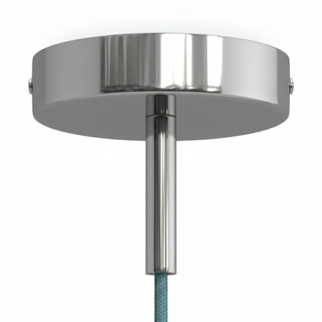 Cylindrisk roset i metal med aflastning på 7 cm — Krom