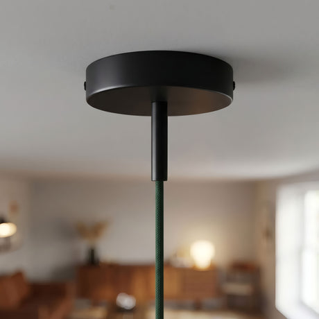 Cylindrisk roset i metal med aflastning på 7 cm — Sort