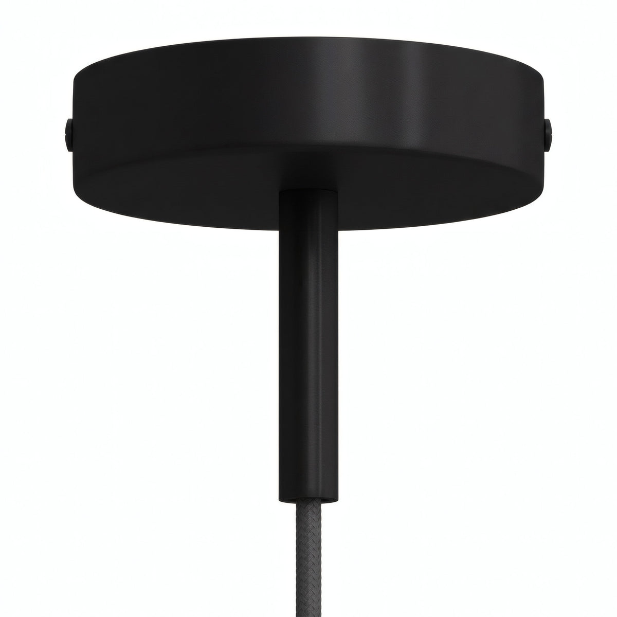 Cylindrisk roset i metal med aflastning på 7 cm — Sort