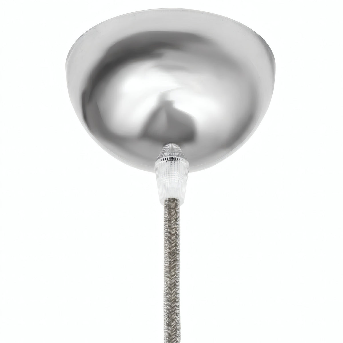Halvkugleformet roset i metal, Ø 100 mm — Krom