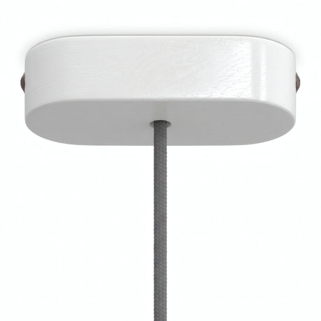 Oval roset i træ, 120 × 51 mm — Hvid