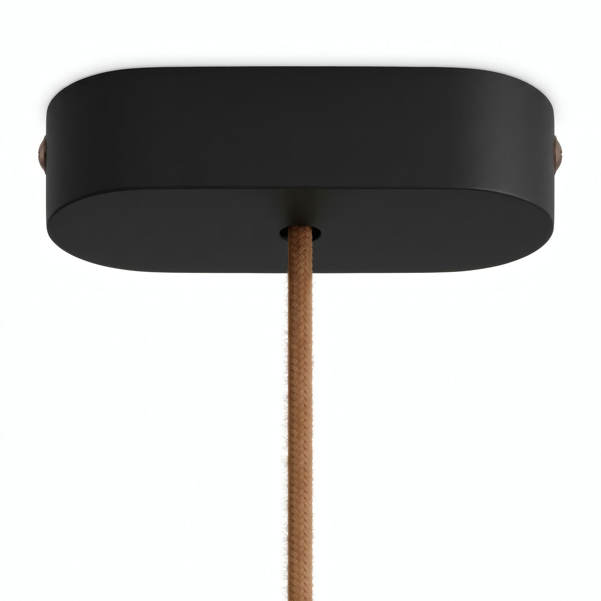 Oval roset i træ, 120 × 51 mm — Sort