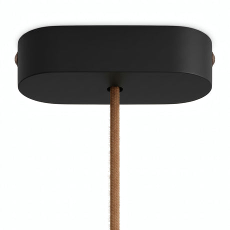 Oval roset i træ, 120 × 51 mm — Sort
