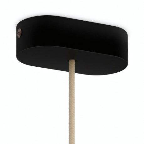Oval roset i træ, 120 × 51 mm — Sort