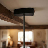 Oval roset i træ, 120 × 51 mm — Sort