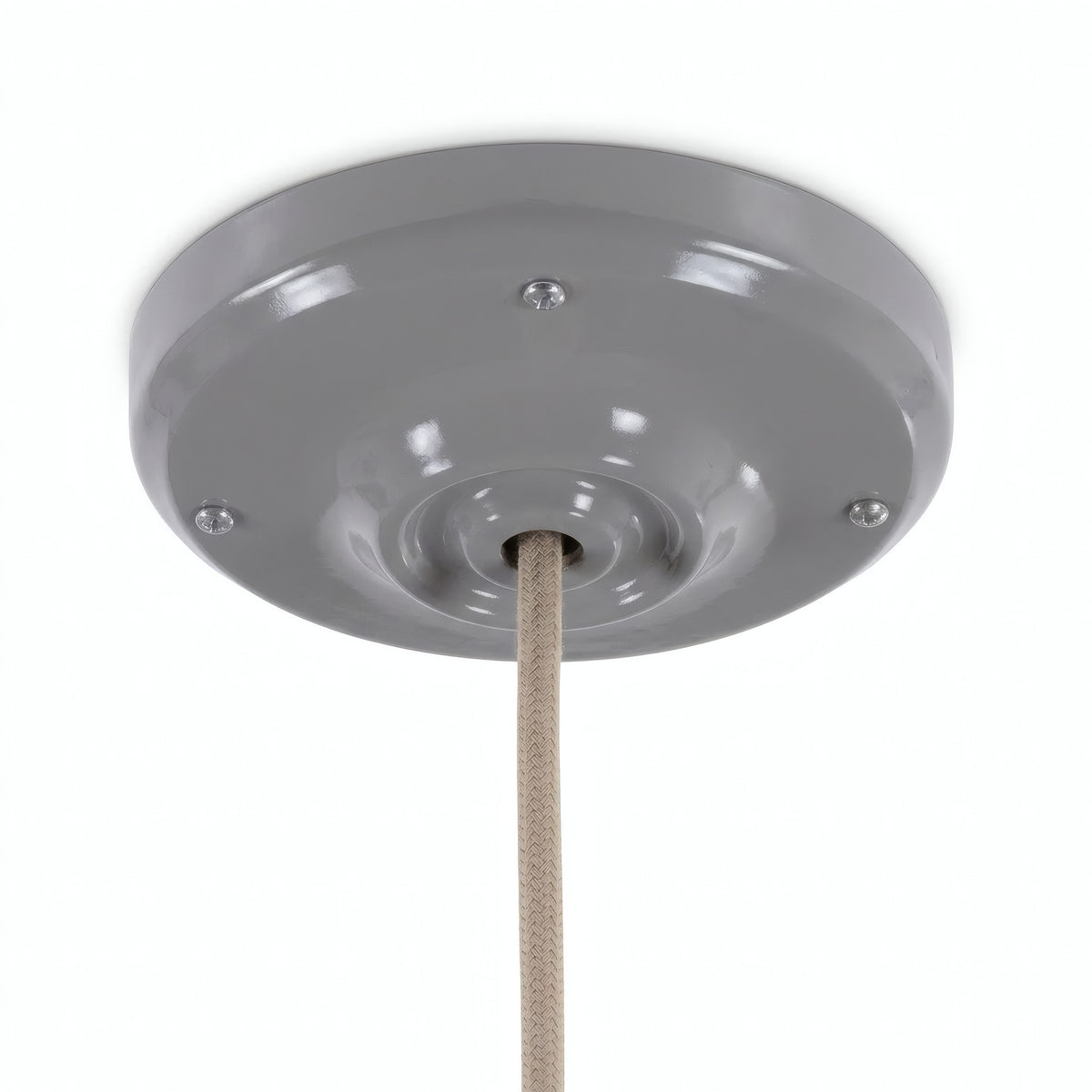 Roset i porcelæn med monteringssæt, Ø 105 mm — Grå