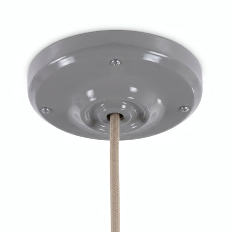 Roset i porcelæn med monteringssæt, Ø 105 mm — Grå