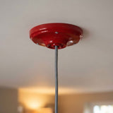 Roset i porcelæn med monteringssæt, Ø 105 mm — Rød