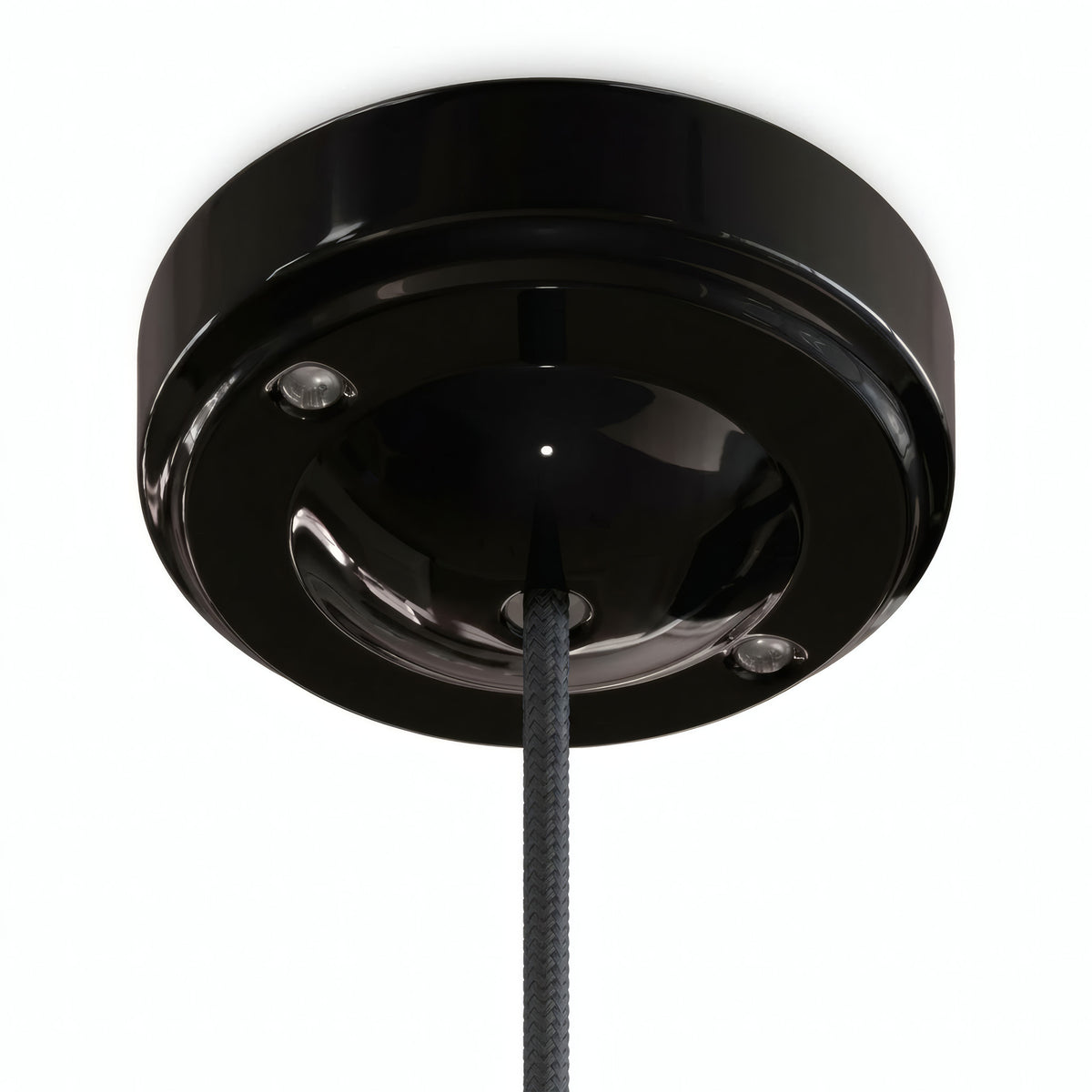 Minimalistisk roset i porcelæn, Ø 100 mm — Sort