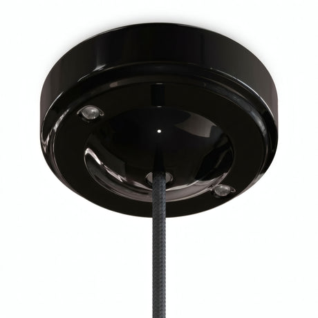 Minimalistisk roset i porcelæn, Ø 100 mm — Sort