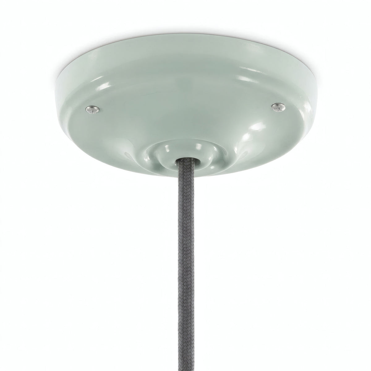 Roset i porcelæn med monteringssæt, Ø 105 mm — Salviegrøn