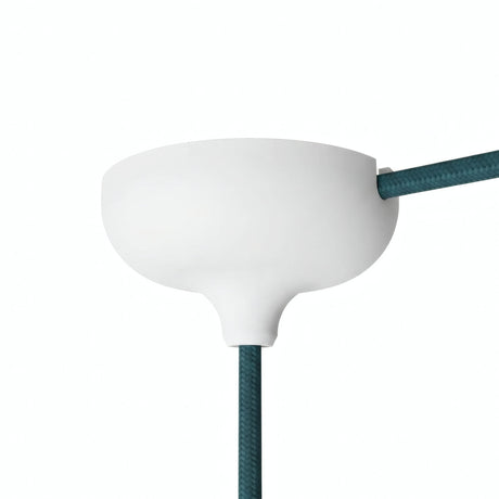 Silikoneroset Ø 88 mm, centralt hul og sideudgang — Hvid