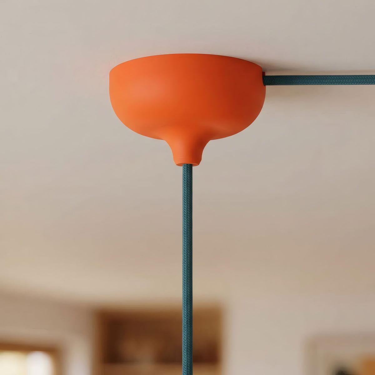 Silikoneroset Ø 88 mm, centralt hul og sideudgang — Orange