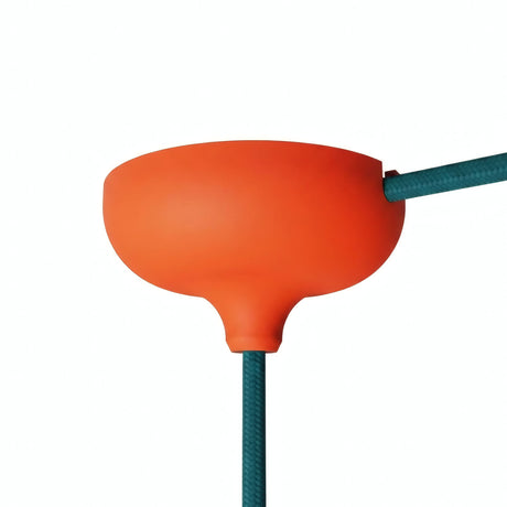 Silikoneroset Ø 88 mm, centralt hul og sideudgang — Orange