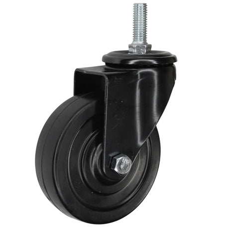 Roulette industrielle noire pivotante sur Raccord -  caoutchouc - 100mm - roulette industrielle pivotante pour meuble - vue 4