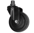 Roulette industrielle noire pivotante sur Raccord -  caoutchouc - 100mm - roulette industrielle pivotante pour meuble - vue 2