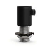 Cylindrisk aflastning i metal M10x1, møtrik og spændskive — Sort