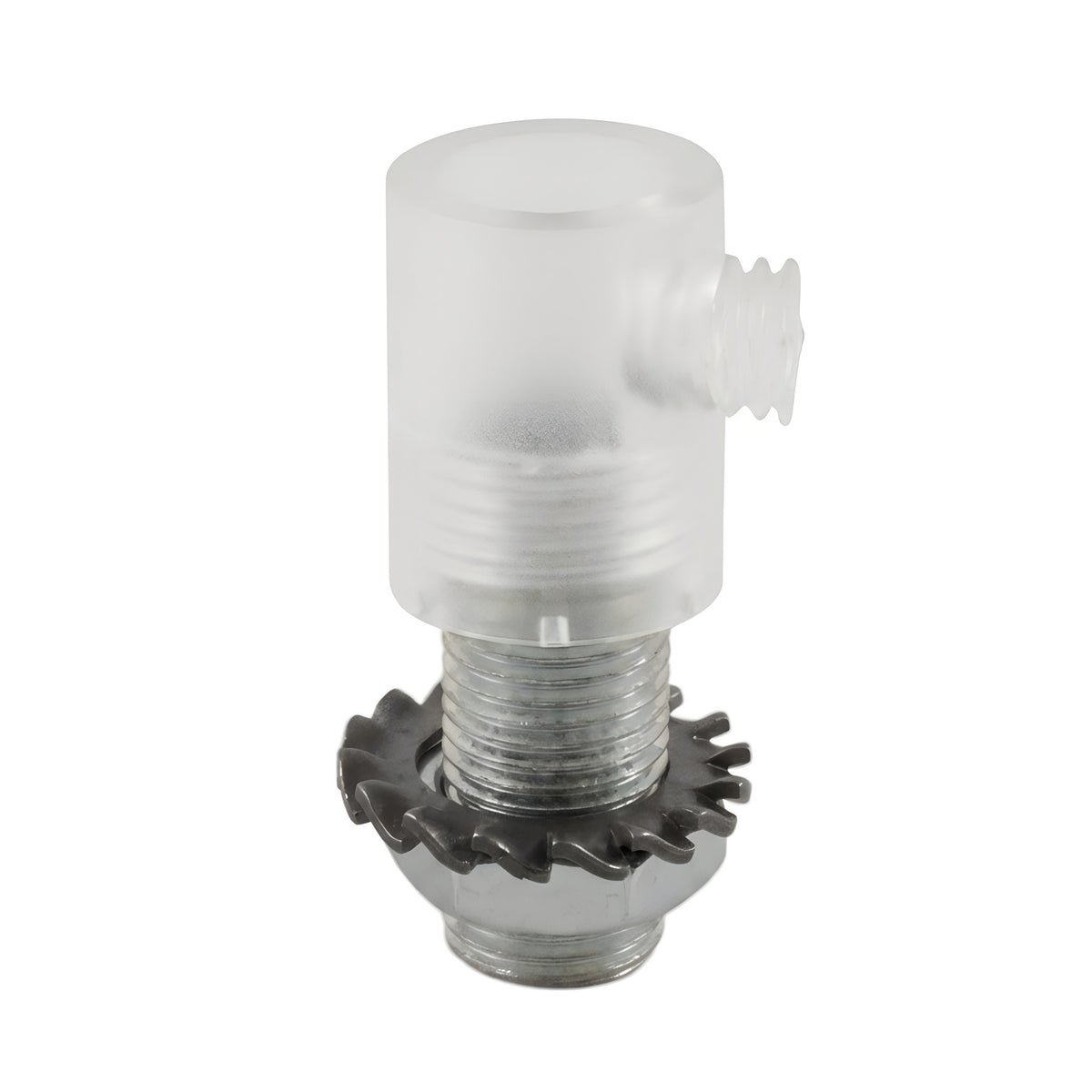 Cylindrisk aflastning i plast, gevindrør M10x1 — Transparent