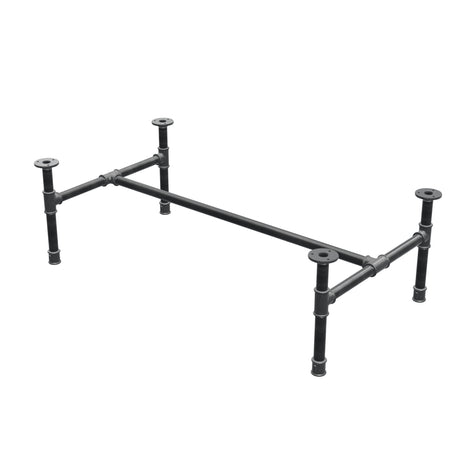 Industrielt sofabordsstel i støbejern, H-form, 101 × 55 cm, højde 32 cm, trekvartsvisning