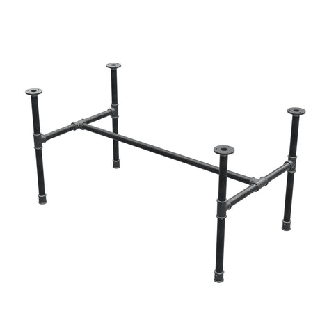 Industrielt sofabordsstel i støbejern, H-form, 101 × 55 cm, højde 52 cm, trekvartsvisning