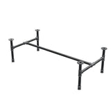 Industrielt sofabordsstel i støbejern, H-form, 111 × 55 cm, højde 32 cm, trekvartsvisning