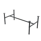 Industrielt sofabordsstel i støbejern, H-form, 111 × 55 cm, højde 42 cm, trekvartsvisning