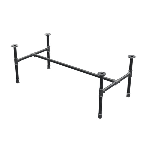 Industrielt sofabordsstel i støbejern, H-form, 111 × 55 cm, højde 42 cm, trekvartsvisning