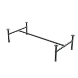 Industrielt sofabordsstel i støbejern, H-form, 131 × 65 cm, højde 32 cm, trekvartsvisning