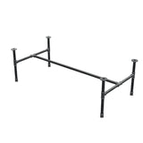 Industrielt sofabordsstel i støbejern, H-form, 131 × 65 cm, højde 42 cm, trekvartsvisning