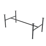 Industrielt sofabordsstel i støbejern, H-form, 131 × 65 cm, højde 52 cm, trekvartsvisning
