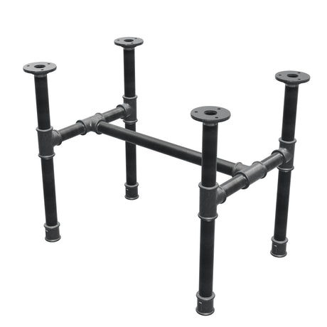 Industrielt sofabordsstel i støbejern, H-form, 51 × 35 cm, højde 42 cm, trekvartsvisning