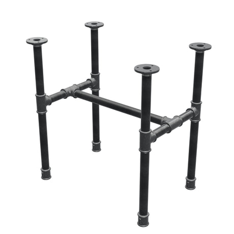 Industrielt sofabordsstel i støbejern, H-form, 51 × 35 cm, højde 52 cm, trekvartsvisning