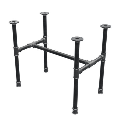Industrielt sofabordsstel i støbejern, H-form, 61 × 39 cm, højde 52 cm, trekvartsvisning